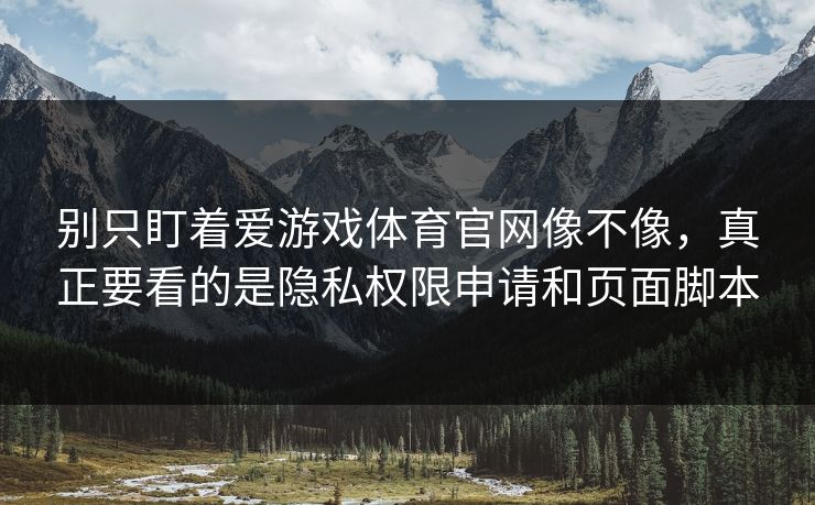别只盯着爱游戏体育官网像不像，真正要看的是隐私权限申请和页面脚本