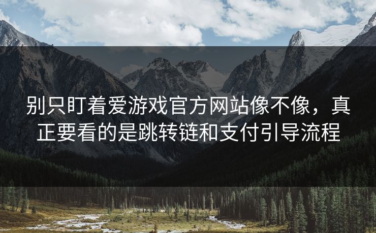 别只盯着爱游戏官方网站像不像，真正要看的是跳转链和支付引导流程
