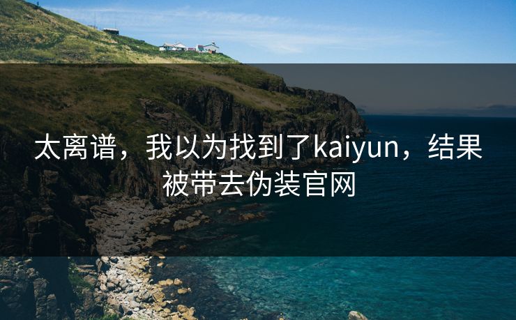 太离谱,我以为找到了kaiyun,结果被带去伪装官网 太离谱,我以为找到了kaiyun,结果被带去伪装官网